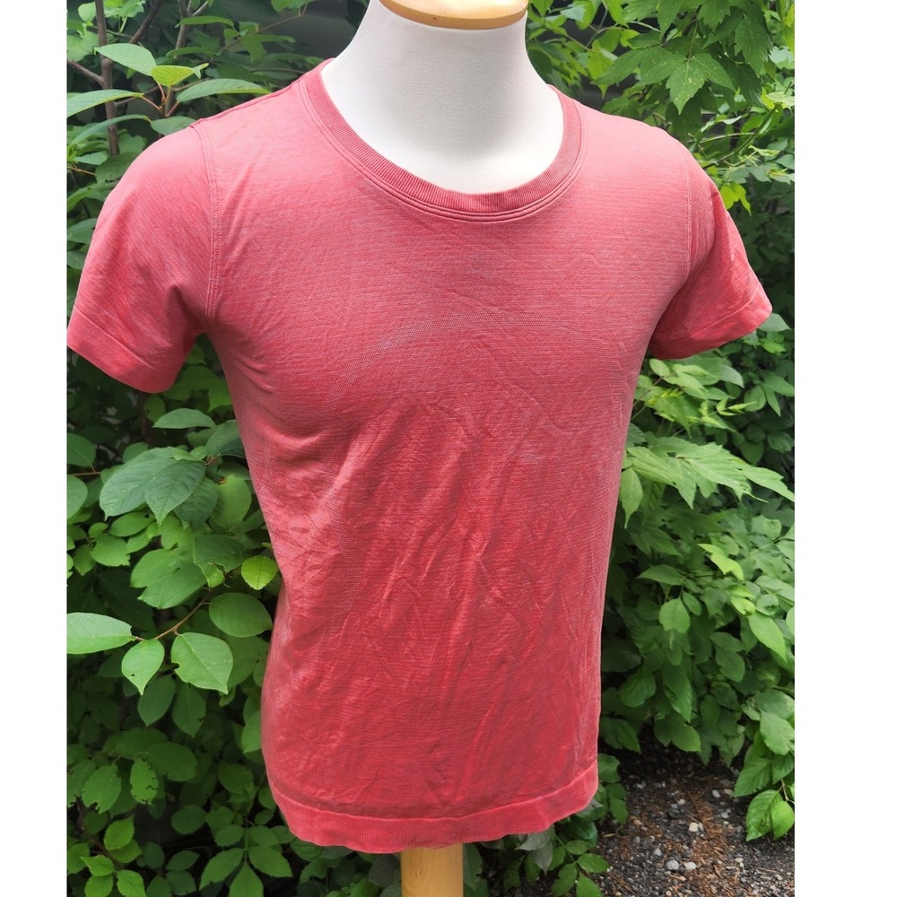 Lululemon swiftly Short Sleeve Shirt Heathered Coral Red Mens Size M